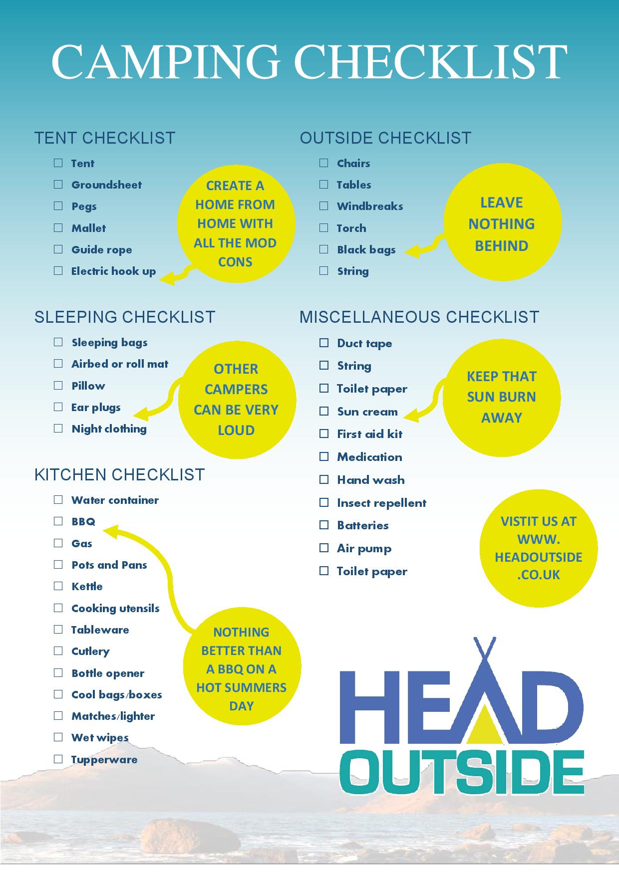 simple camping checklist